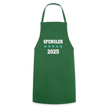 Spengler 2025 Ausbildung Prüfung Meister Azubi - Kochschürze - Grün - Vorne - AI Model Male 185 dark (185cm)