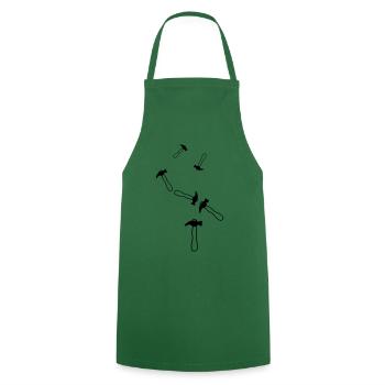 Symbole du marteau - Tablier de cuisine - vert foncé - Devant - AI Model Male 185 dark (185cm)