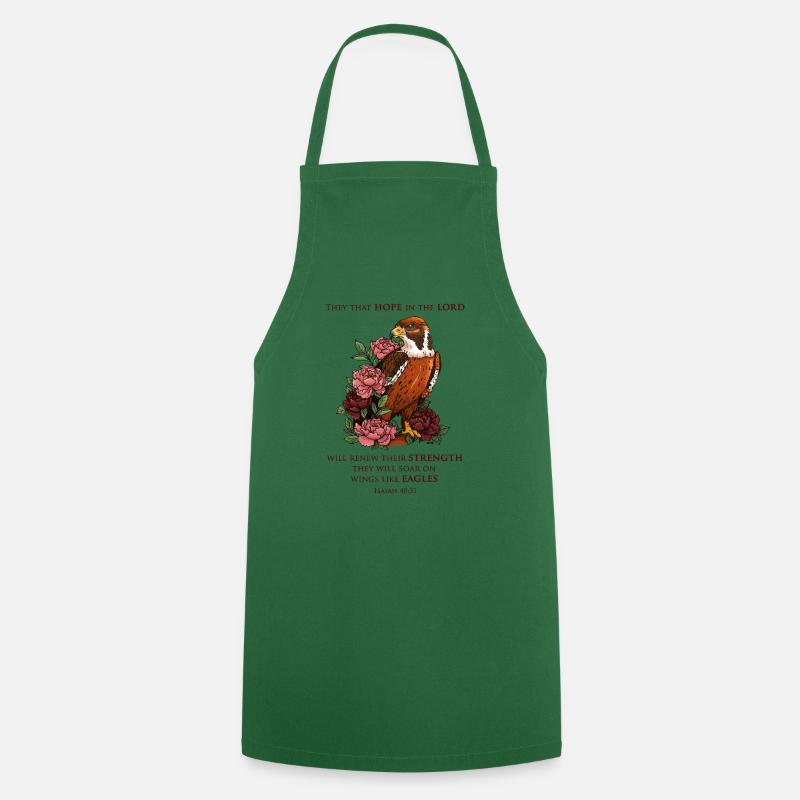 On Eagles Wings - Cooking Apron - green