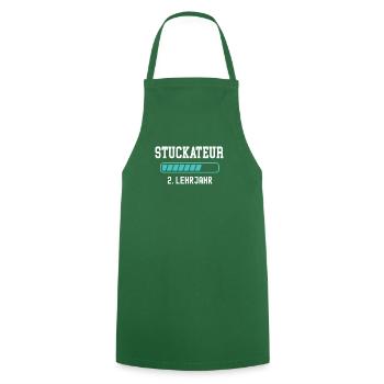 Stuckateur Ausbildung 2 Lehrjahr 2. Lehre Jahr - Kochschürze - Grün - Vorne - AI Model Male 185 dark (185cm)