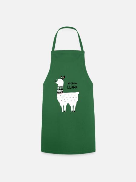 no drama llama - Cooking Apron - green