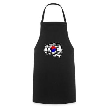 Drapeau de la Corée du Sud Main Poing Utilisé - Tablier de cuisine - noir - Devant - AI Model Male 185 dark (185cm)