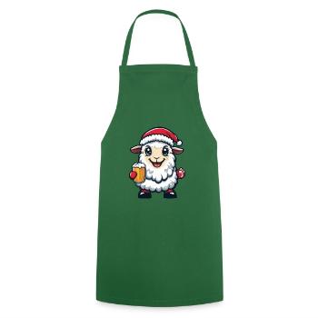 Sheep Christmas Beer Funny - Cooking Apron - green - Front - AI Model Male 185 dark (185cm)