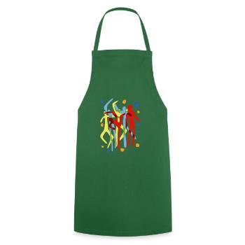 happy humans cheerful people colorful - Cooking Apron - green - Front - AI Model Male 185 dark (185cm)
