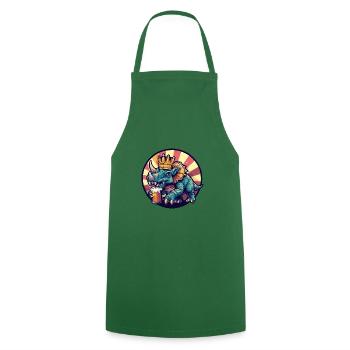 Bière de dinosaure tricératops - Tablier de cuisine - vert foncé - Devant - AI Model Male 185 dark (185cm)