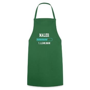 Maler Ausbildung 1 Lehrjahr 1. Ausbildungsjahr - Kochschürze - Grün - Vorne - AI Model Male 185 dark (185cm)