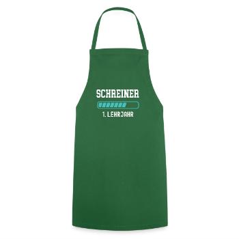 Schreiner Ausbildung 1 Lehrjahr 1. Ausbildungsjahr - Kochschürze - Grün - Vorne - AI Model Male 185 dark (185cm)