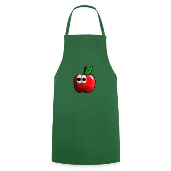 Pomme avec graphique de visage - Tablier de cuisine - vert foncé - Devant - AI Model Male 185 dark (185cm)