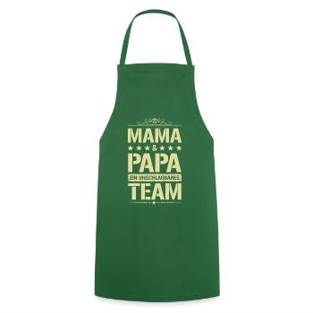 mama und papa team - Kochschürze - Grün - Vorne - AI Model Male 185 dark (185cm)