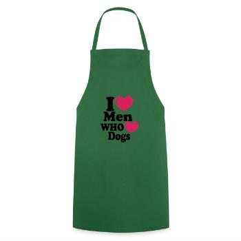 i heart men who heart dogs - Cooking Apron - green - Front - AI Model Male 185 dark (185cm)