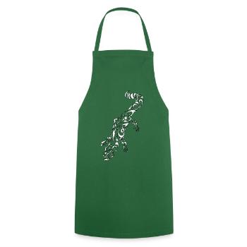 Tribal White Lizard Outlines Black - Cooking Apron - green - Front - AI Model Male 185 dark (185cm)
