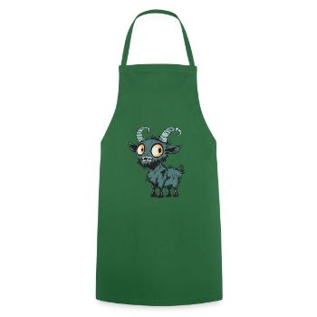 Chèvre de montagne Halloween Zombie - Tablier de cuisine - vert foncé - Devant - AI Model Male 185 dark (185cm)