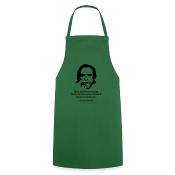Bukowski: Man muss erst einige Male sterben um wi - Kochschürze - Grün - Vorne - AI Model Male 185 dark (185cm)