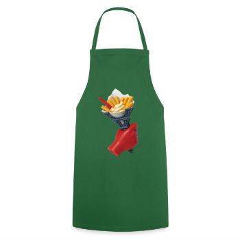 BELGIAN FRIES #1 - Belgium - Cooking Apron - green - Front - AI Model Male 185 dark (185cm)