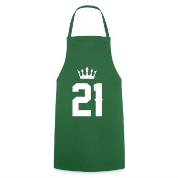 21 Couronne numérique - Tablier de cuisine - vert foncé - Devant - AI Model Male 185 dark (185cm)