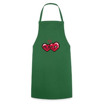 hearts in love - Cooking Apron - green - Front - AI Model Male 185 dark (185cm)