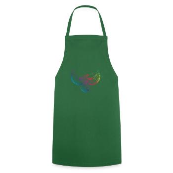 colibri oiseau mandla coloré - Tablier de cuisine - vert foncé - Devant - AI Model Male 185 dark (185cm)