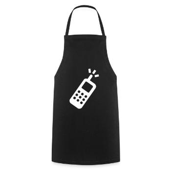 Oldschool mobile phone - Cooking Apron - black - Front - AI Model Male 185 dark (185cm)