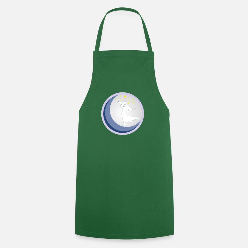 Femme avec bébé au clair de lune - Tablier de cuisine - vert foncé