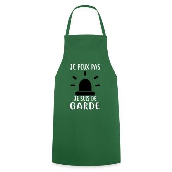 JE SUIS DE GARDE - Tablier de cuisine - vert foncé - Devant - AI Model Male 185 dark (185cm)