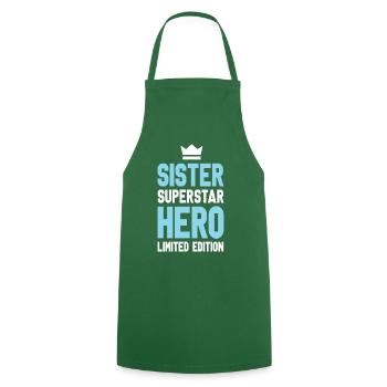 Sister Limited Edition Saying - Tablier de cuisine - vert foncé - Devant - AI Model Male 185 dark (185cm)