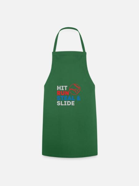 hit run baseball - Kochschürze - Grün