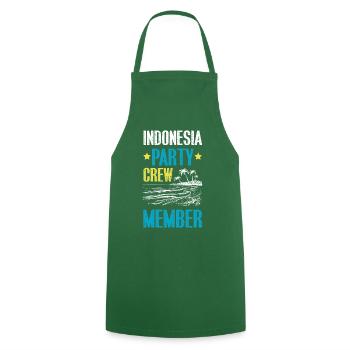 Indonésie Party Crew - Tablier de cuisine - vert foncé - Devant - AI Model Male 185 dark (185cm)