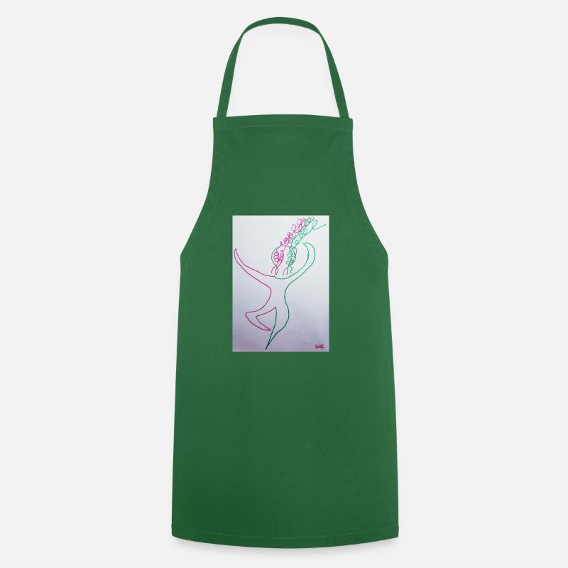 Girly pop dancer with flashy electro pop colors - Cooking Apron - green