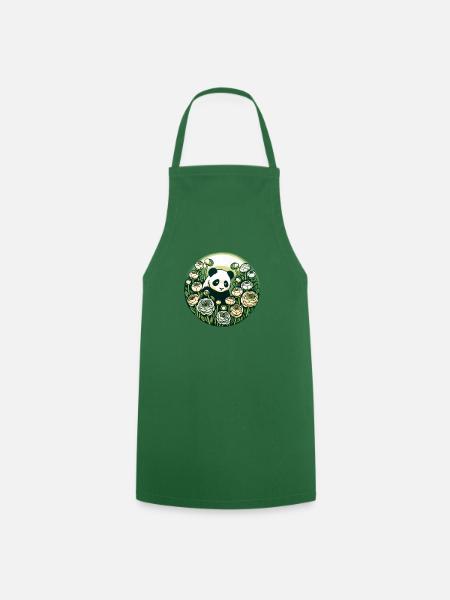 Blumen Panda Bär - Kochschürze - Grün