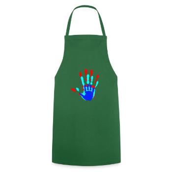 Les mains colorées dessous - Tablier de cuisine - vert foncé - Devant - AI Model Male 185 dark (185cm)