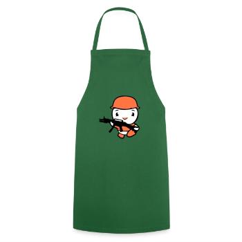 Duck Soldier Army Professional Soldier Helmet Gun Running - Cooking Apron - green - Front - AI Model Male 185 dark (185cm)