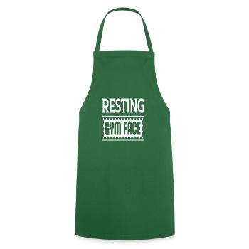 Visage de gymnase au repos - Tablier de cuisine - vert foncé - Devant - AI Model Male 185 dark (185cm)