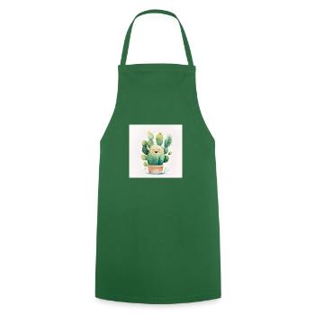 Happy Cactus Aquarelle - Tablier de cuisine - vert foncé - Devant - AI Model Male 185 dark (185cm)
