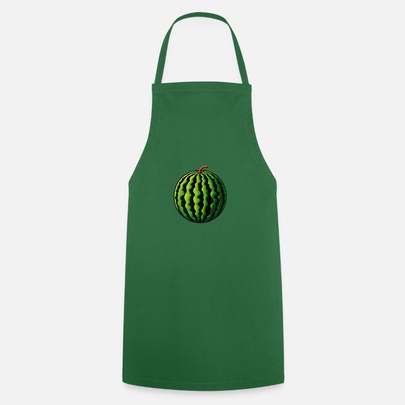 Pastèque brodée - Tablier de cuisine - vert foncé