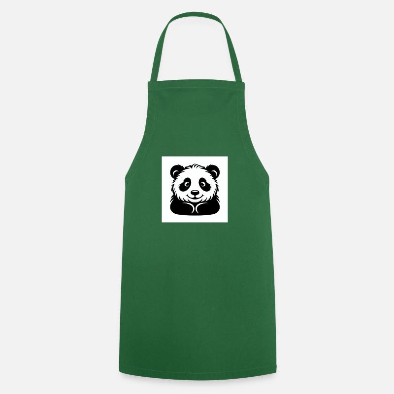 Ours panda joyeux - Tablier de cuisine - vert foncé