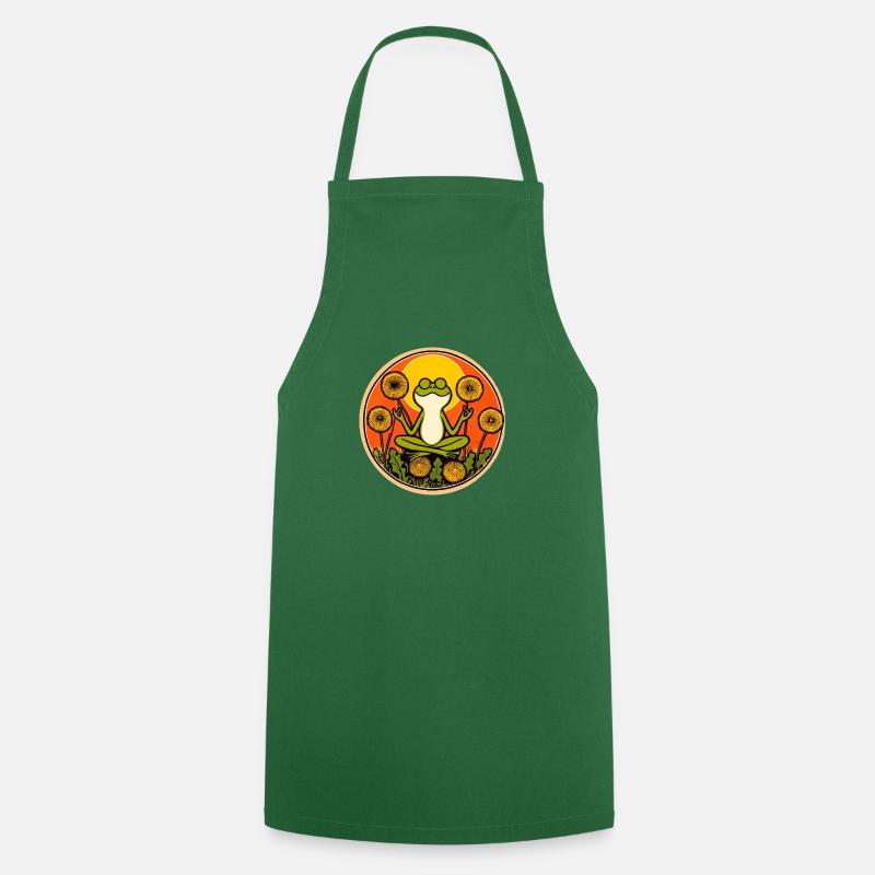 Grenouille Zen - Tablier de cuisine - vert foncé