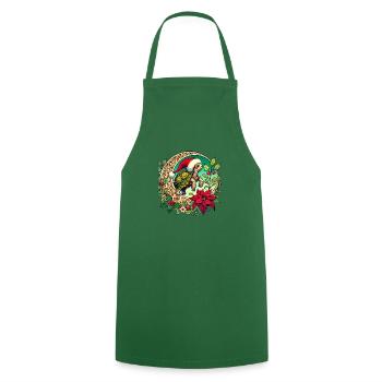 Christmas Turtle - Cooking Apron - green - Front - AI Model Male 185 dark (185cm)