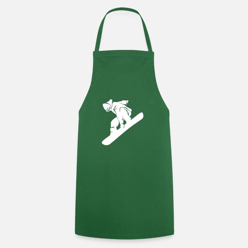 Snowboard Snowboarder - Cooking Apron - green