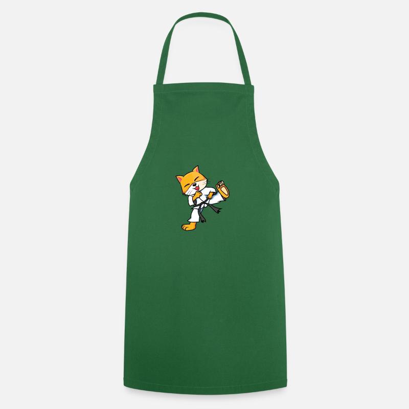 Karate Katze - Cooking Apron - green