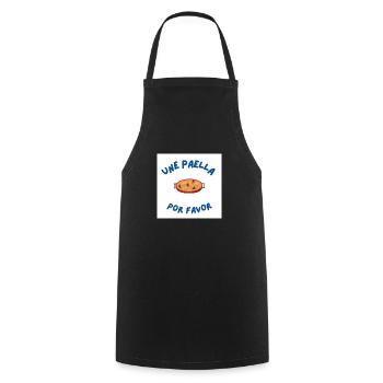 Une paella por favor - Tablier de cuisine - noir - Devant - AI Model Male 185 dark (185cm)