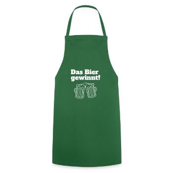 Das Bier gewinnt! - Kochschürze - Grün - Vorne - AI Model Male 185 dark (185cm)