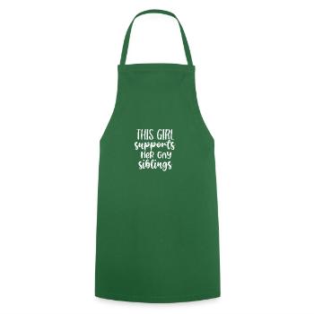 this girl supports her gay siblings white - Cooking Apron - green - Front - AI Model Male 185 dark (185cm)