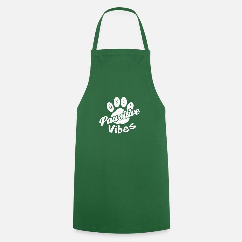 Seulement des vibrations pawsitive - Tablier de cuisine - vert foncé