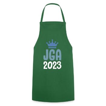 Jga 2023 Junggesellenabschied - Kochschürze - Grün - Vorne - AI Model Male 185 dark (185cm)