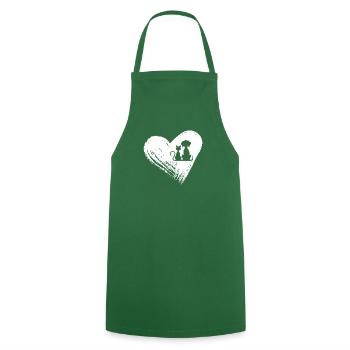 Dog and cat. - Cooking Apron - green - Front - AI Model Male 185 dark (185cm)