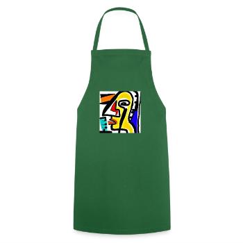 Boire et fumer Nouveau design d’art - Tablier de cuisine - vert foncé - Devant - AI Model Male 185 dark (185cm)
