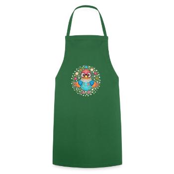 Juggling Owl - Cooking Apron - green - Front - AI Model Male 185 dark (185cm)