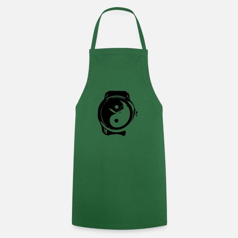 Yin and Yang clock - Cooking Apron - green