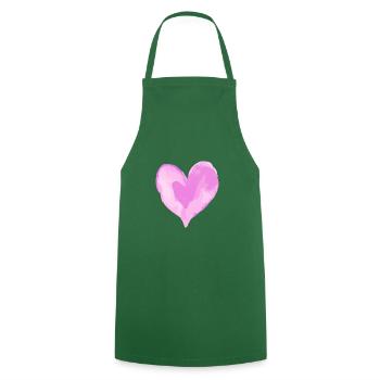 Herz Love Wasserfarben Valentinstag - Kochschürze - Grün - Vorne - AI Model Male 185 dark (185cm)