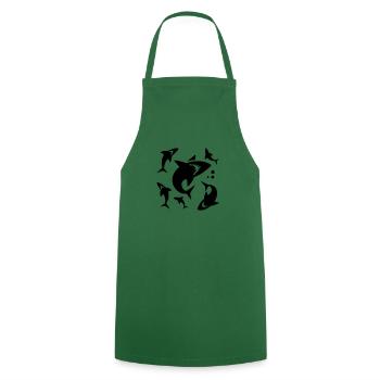 Hai - aileron de requin - Tablier de cuisine - vert foncé - Devant - AI Model Male 185 dark (185cm)